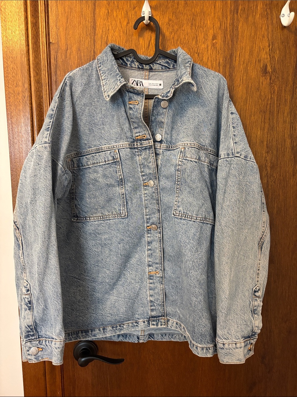ZARA Light Wash Oversized Denim Jacket